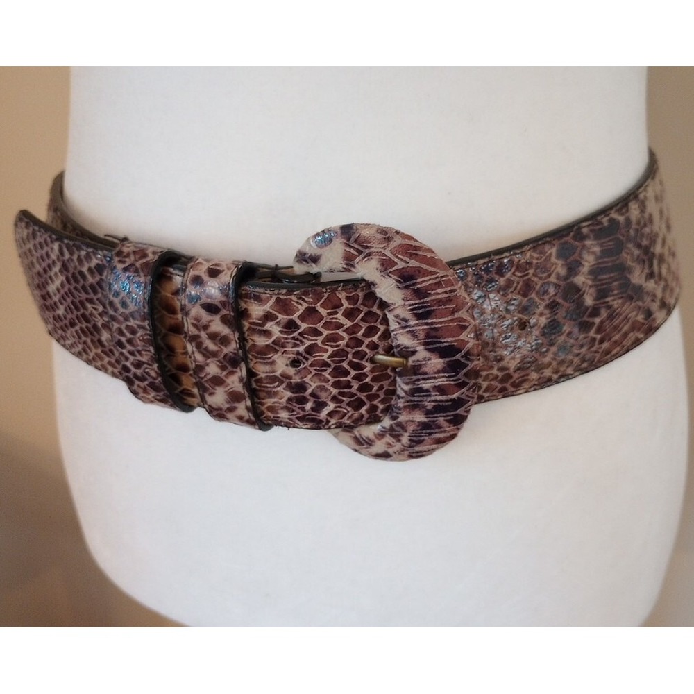 VTG Caché Ladies Faux Reptilian Snake Genuine Leather 2" Wide Belt M 29-33 EUC